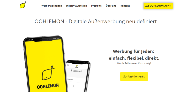 OOHLEMON – die Vermittlungsplattform für digitale Außenwerbung